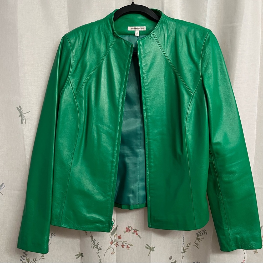 Vintage Green Leather Jacket